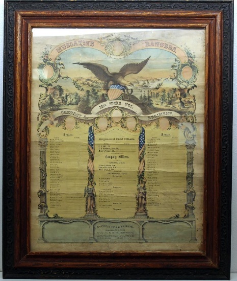 Civil War Muster Roll for the Muscatine Rangers Co. A, 35th Iowa Vol. Regiment, Dated Sept. 18,