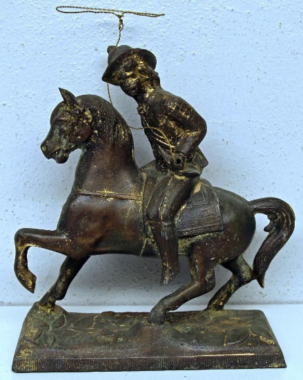 Buffalo Bill Cody Statue Originally Sold at Wild West Shows for $1, Missing Most of Gold Paint,