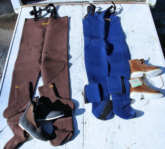Cabelas Neoprene Chest Waders Size XL w/Neoprene Boots XL, Some Damage due to Improper Storage and
