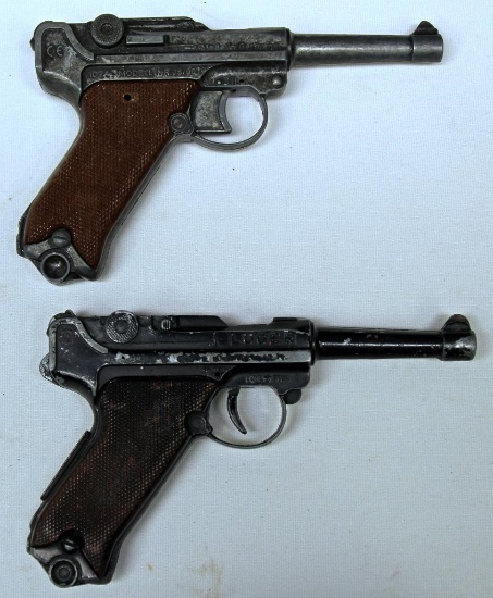 (2) Luger Pistol Toy Cap Guns - (1) Lone Star, (1) Ideal Modell Made in Germany