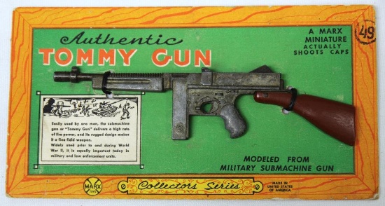 Marx Toy Collectors Series Authentic Tommy Gun Miniature Cap Gun on Original Card