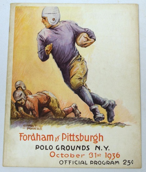 October 31, 1936 Fordham vs. Pittsburgh Official Football Program Featuring Vince Lombardi as