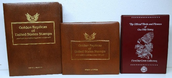 (3) Postal Commemorative Society First Day Cover Full Albums - Birds & Flowers of Our Fifty States,