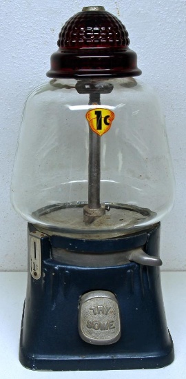 Vintage Coin-Op One Cent Peanut Machine, No Key