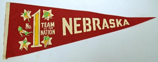 (3) Vintage University of Nebraska Cornhuskers College Football Pennants