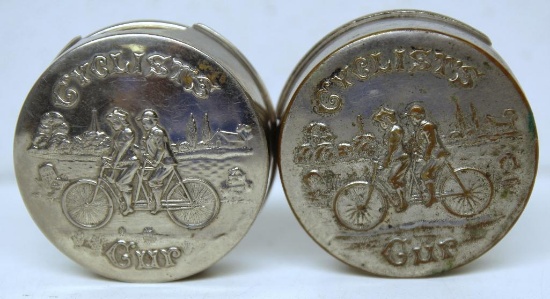(2) Antique Cyclists Collapsible Cups