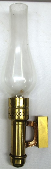 Brass Candle Lamp, Possibly Railroad