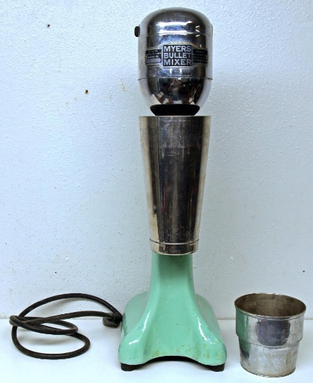Myers Bullet Mixer Malt Machine w/Cup and Splash Guard Insert, Several areas where the porcelain is