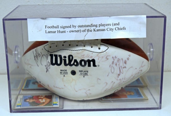Football Signed by Outstanding Players and Owner, Lamar Hunt Kansas City Chiefs, Len Dawson