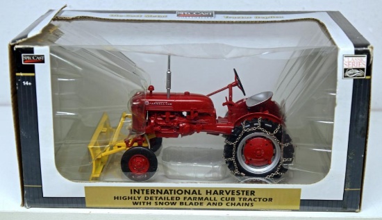 SpecCast 1/16 Scale Die Cast Toy International Harvester Farmall Cub Tractor w/Snow Blade and Chains