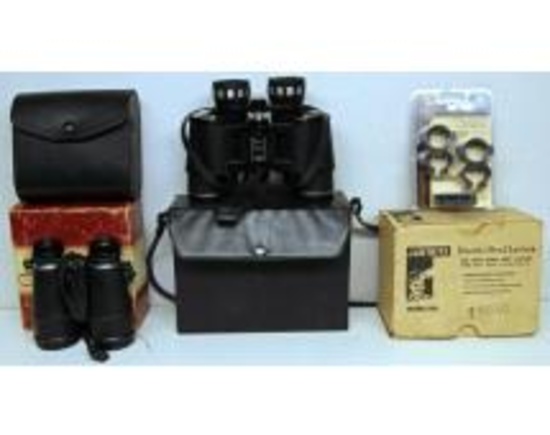Mixed Lot - Airguide 4 Power Field Glass, Binolux 7x35 Binoculars, Justrite Electric Head Lantern,
