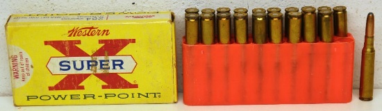 20 Rounds Reloaded 7mm Mauser Cartridges and Full Vintage Box Western Super-X .284 Win. 125 gr. SP