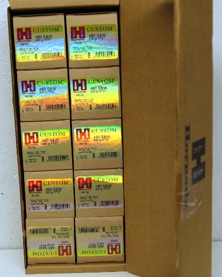 Full Case of 10 Boxes Hornady Custom .460 S&W 200 gr. FTX Cartridges