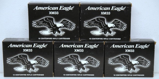 (5) Full Boxes of 10 American Eagle .50 BMG 660 gr. FMJ Cartridges