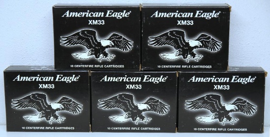 (5) Full Boxes of 10 American Eagle .50 BMG 660 gr. FMJ Cartridges