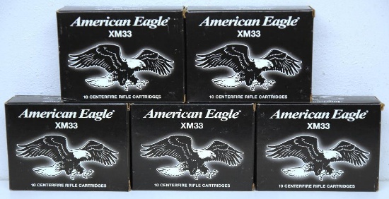 (5) Full Boxes of 10 American Eagle .50 BMG 660 gr. FMJ Cartridges
