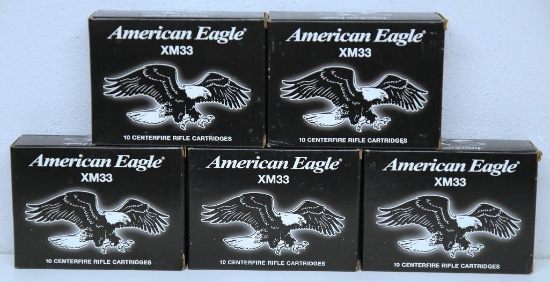 (5) Full Boxes of 10 American Eagle .50 BMG 660 gr. FMJ Cartridges