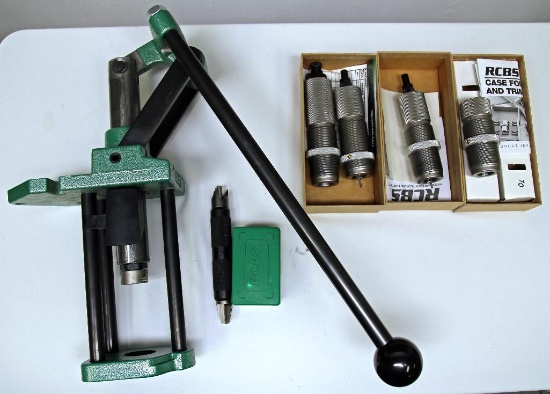 RCBS Cartridge Press, Full Length Die Set, Neck Sizer and Trim for Reloading .50 BMG Cartridges