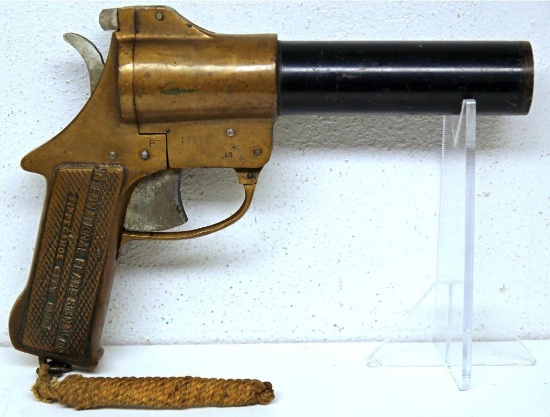 U.S. Military WWII Flare Gun Marked "January '43" Brass Frame Manufactured by International Flare