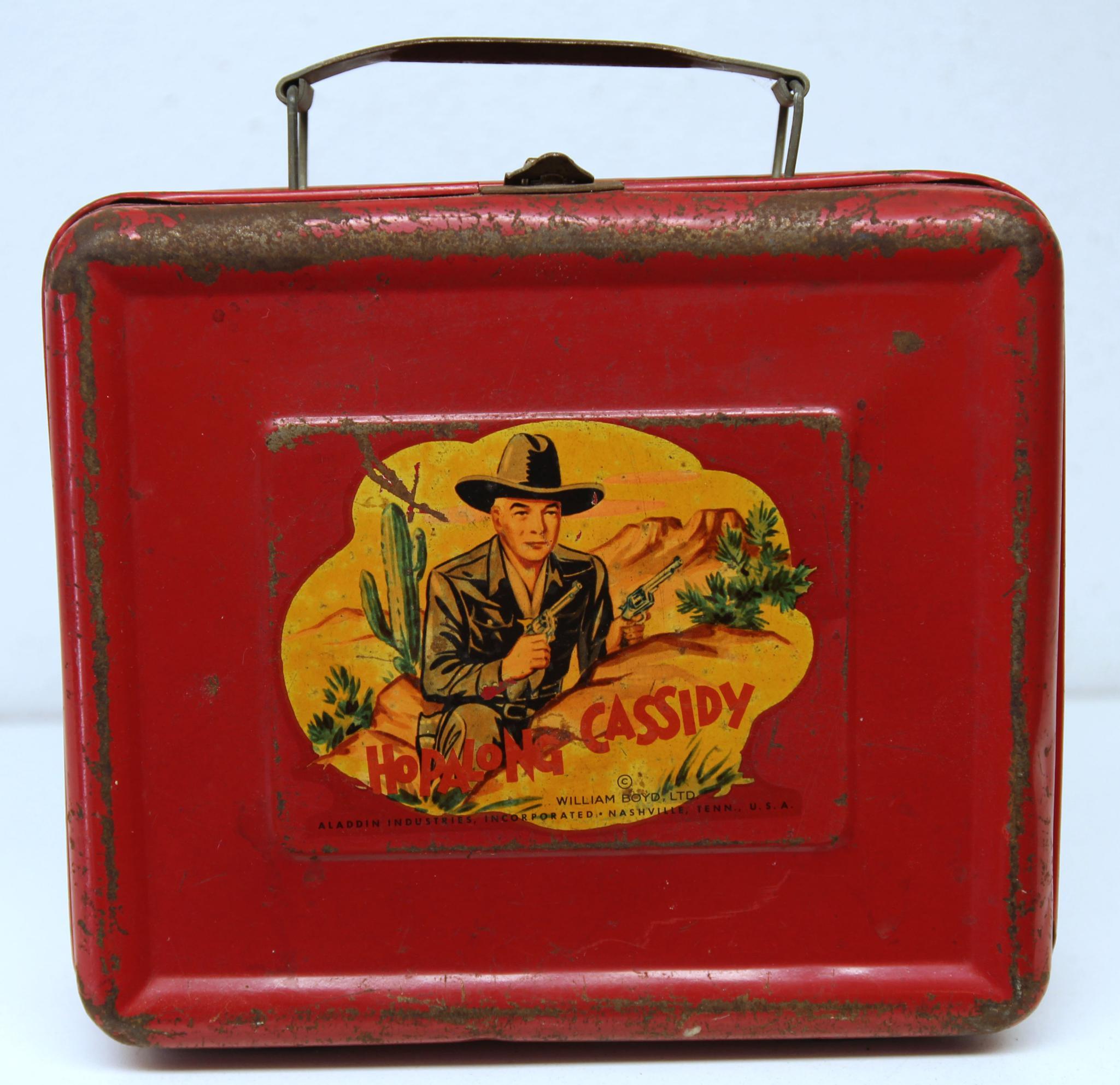 Vintage Aladdin Lunch Box Red & Black Diamond Thermos Made In USA