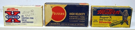 (3) Full Boxes Mixed .300 Savage Cartridges to Include Western Bear Box