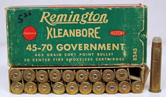 Vintage Remington Box Full of Mixed Rounds .45-70 Gov't.