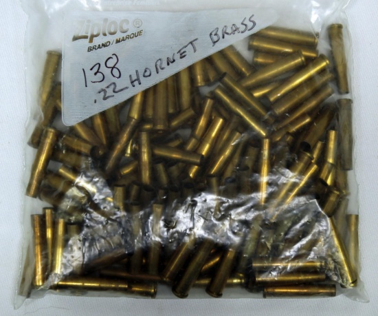138 Rounds Fired Brass .22 Hornet for Reloading