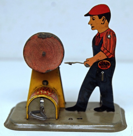 Girard Toys Tin Wind-up Toy Man with Grinder, Works