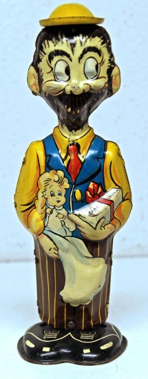 Marx Tin Wind-up Toy B.O. Plenty Holding Baby Sparkle Plenty, Doesn't Work
