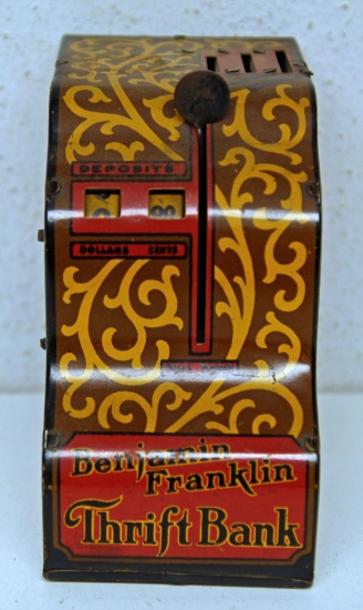 Marx Benjamin Franklin Thrift Bank Tin Toy Bank