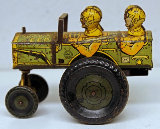 Marx Jumpin Jeep Tin Wind-up Toy, Works