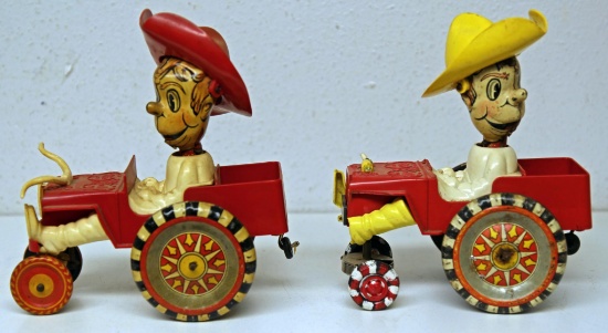 Marx Sheriff Sam & His Whoopee Car Tin & Plastic Wind-up Toy, Works, Plastic Piece that holds