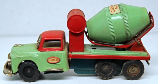 Japan Tin Toy Concrete Mixer Truck, 7 1/4" Long
