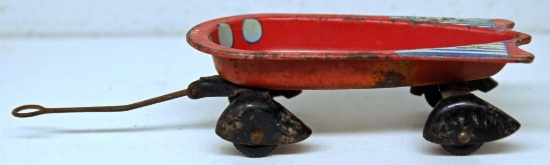 Wyandotte Flash Gordon Flash Strat-o-Wagon Pressed Steel Toy, 6" without Handle