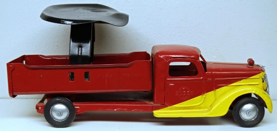 Buddy L Pressed Steel Toy Ride On Dump Truck, Not Original Paint