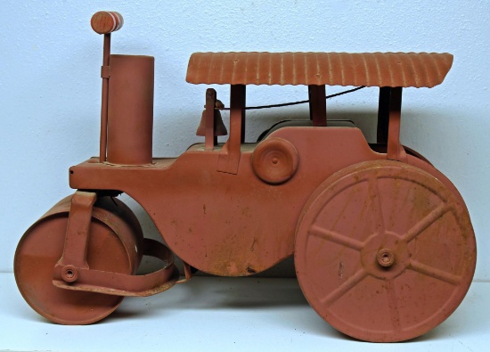 Keystone Pressed Steel Steam Roller Ride On Toy, Not Original Paint