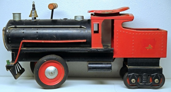 Keystone Pressed Steel Ride On Toy Train Locomotive Engine, Original Paint