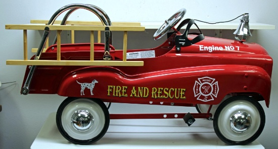 InSTEP Engine No. 7 Toy Fire Truck Pedal Car, Newer Pedal Car with a few minor scratches