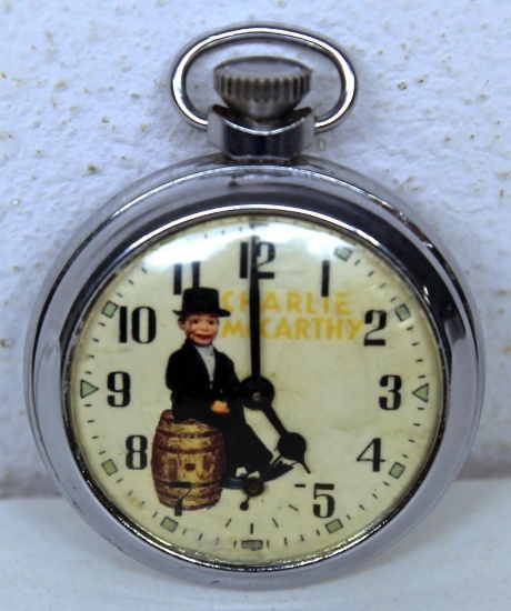 Charlie McCarthy Pocket Watch, Keeps Good Time