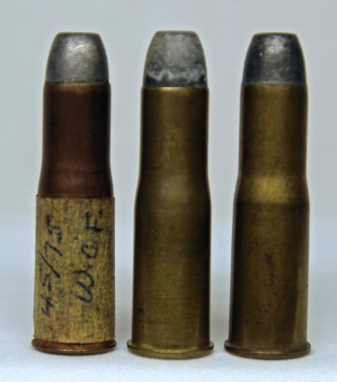 (3) Different .45-75 W.C.F. Collector Cartridges - (1) WRACo, (1) UMC, (1) Not Marked