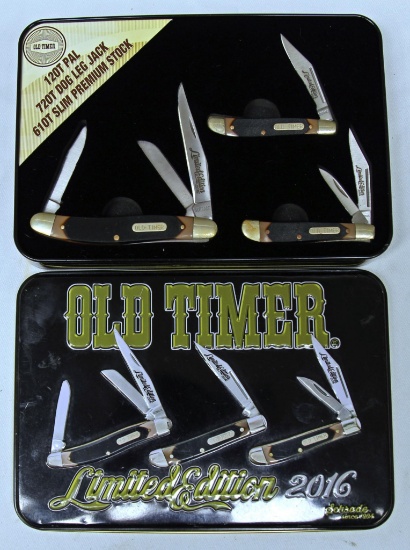 Schrade Old Timer 2016 Ltd. Ed. 3 Pocket Knife Set in Tin