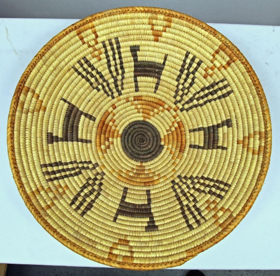 Native American Indian Woven Basket or Bowl, 17 1/2"