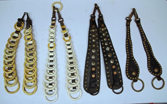 (4) Pairs Leather Harness Rings Horse Tack