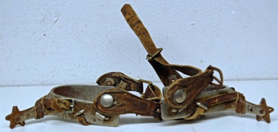 Unusual Pair Old Cowboy Spurs