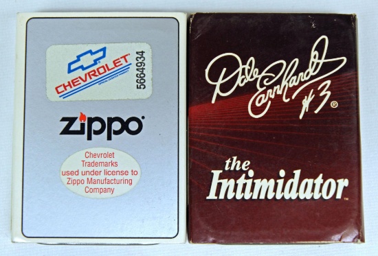 (2) New Old Stock Zippo Lighters - Chevrolet Thunder, Dale Earnhardt The Intimidator