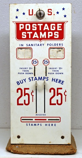 U.S. Postage Stamp Coin-Op Stamp Vending Machine, Has Key