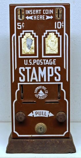U.S. Postage Stamp Coin-Op 5 and 10 Cent Stamp Vending Machine, No Key