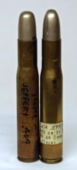 (2) Different Kynoch .404 Jeffery Collector Cartridges