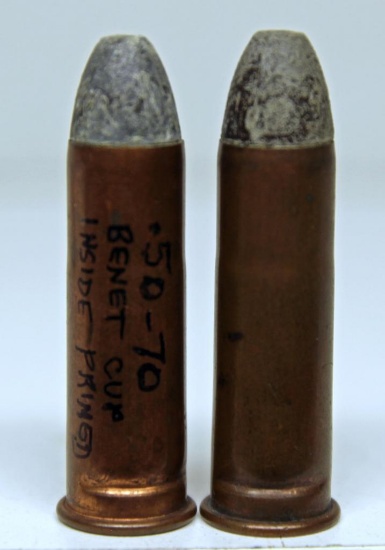 (2) .50-70 Collector Cartridges - Benet Cup Inside Primed