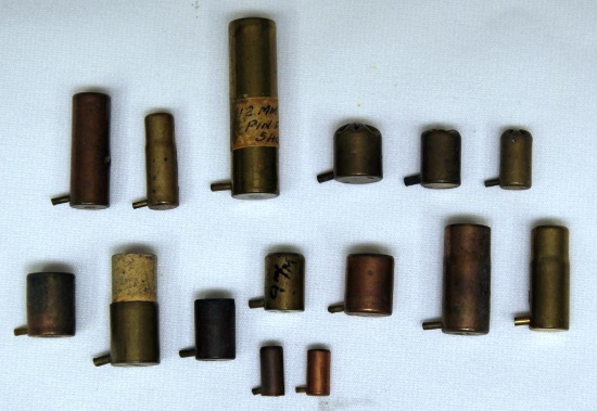 (15) Mixed Sizes Pin Fire Shot Collector Cartridges